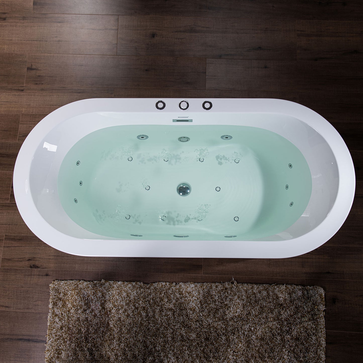 66" Heated Combo Freestanding Bathtub With Dual Jets & Air Bubble