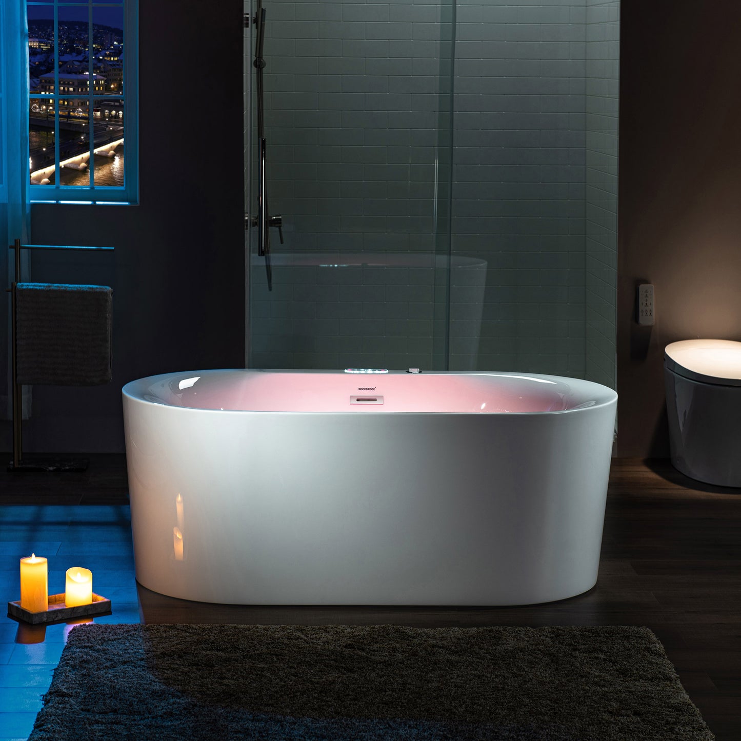 Empava 59" Heated Whirlpool Air Tub | Combo Jet, LED Controls & Compact