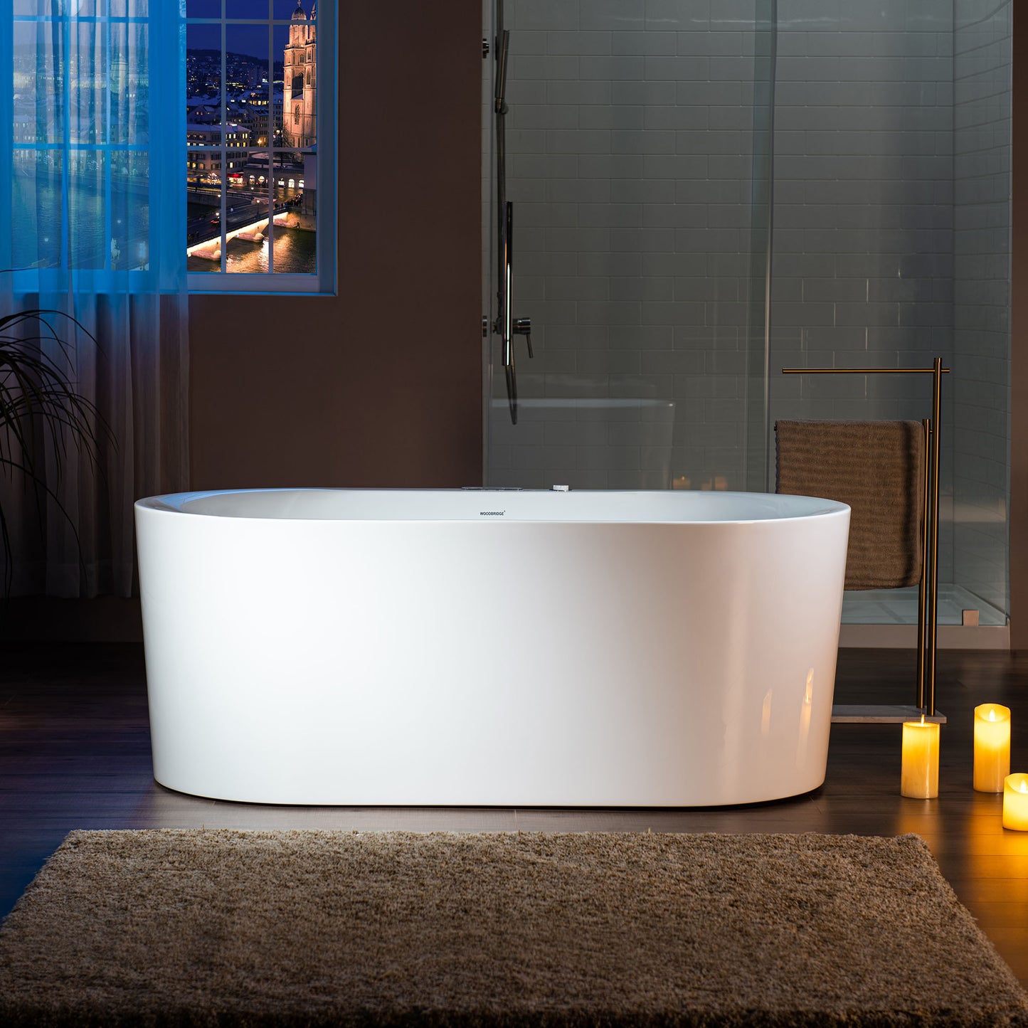 Empava 59" Heated Whirlpool Air Tub | Combo Jet, LED Controls & Compact