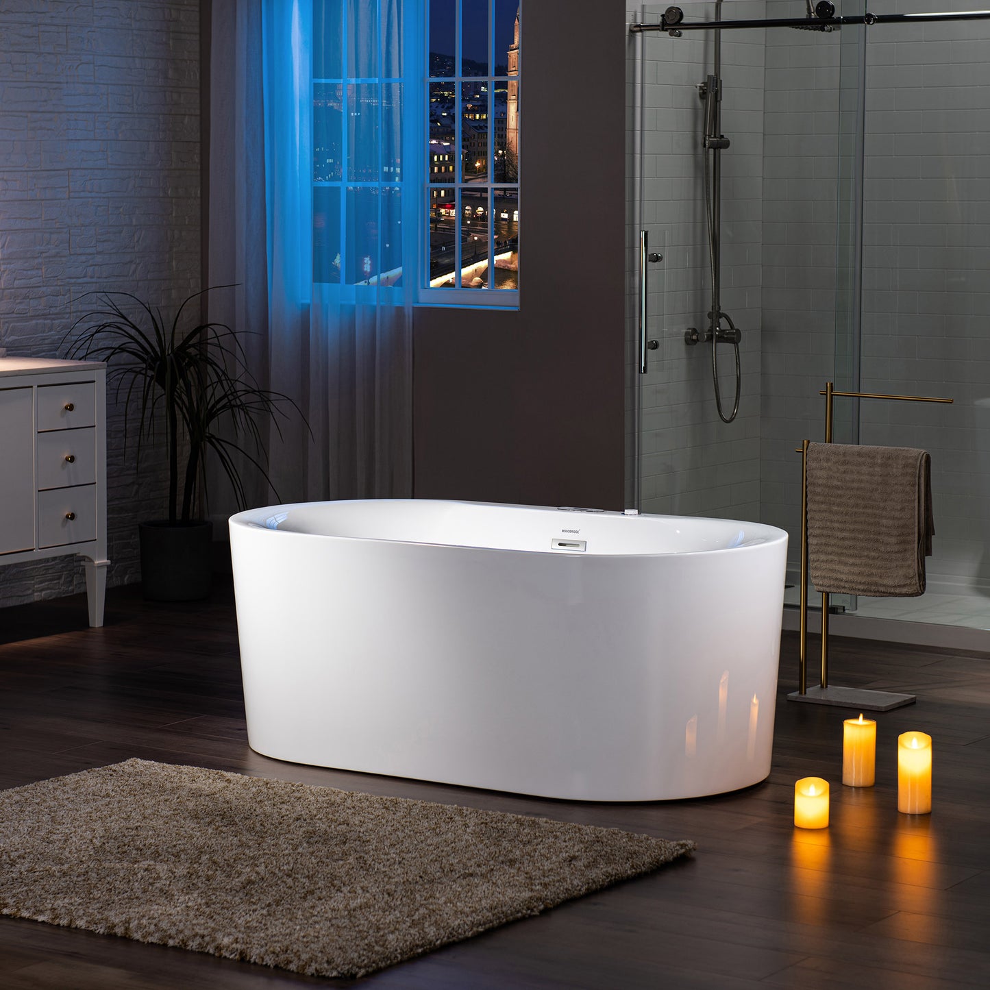 Empava 59" Heated Whirlpool Air Tub | Combo Jet, LED Controls & Compact