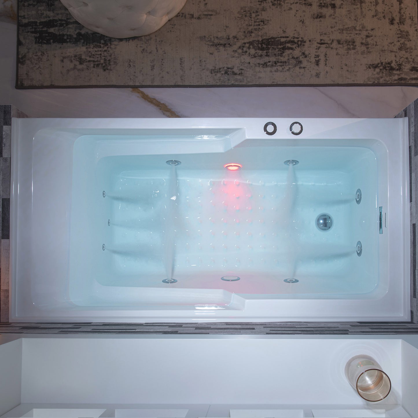 WOODBRIDGE BS6030L - 60" Alcove Rectangular Whirlpool Tub with Left Drain, Inline Heater, and Chrome Pop-up Drain