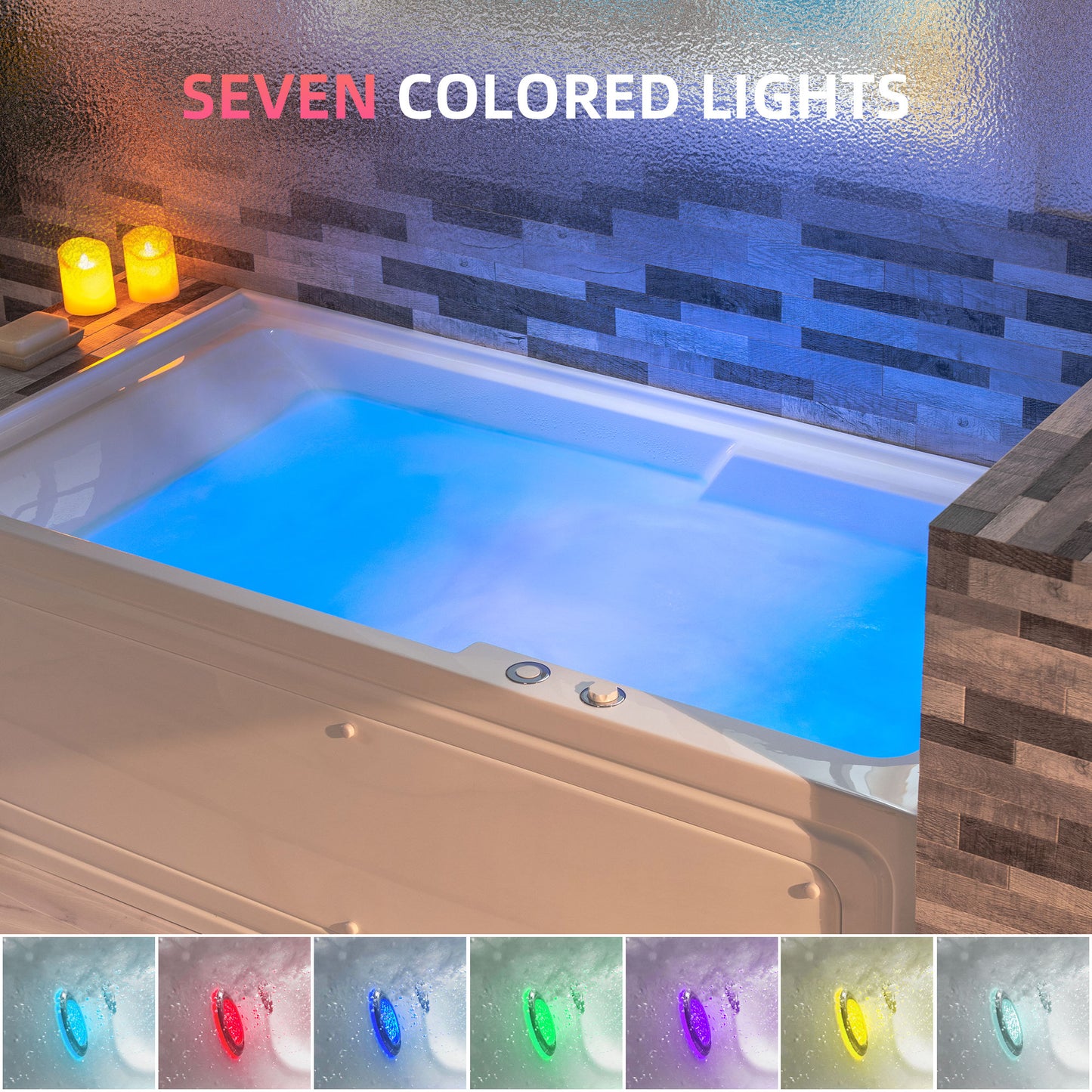 WOODBRIDGE BS6030R - 60"x 30"x 21-5/8" Alcove Rectangular Whirlpool Tub with Right Drain, CHROME Pop-Up Drain AND Inline Heater Included
