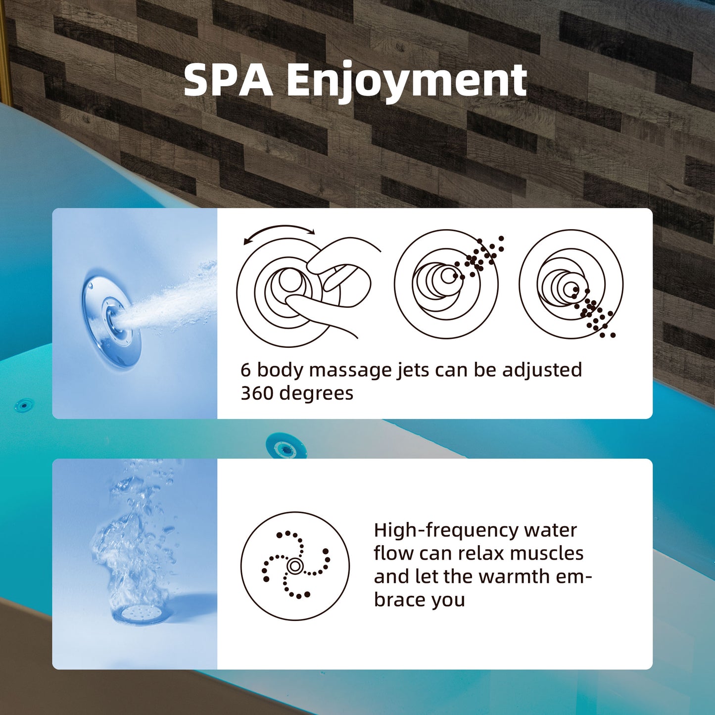 71" Multi-Speed Whirlpool Bathtub | Heated Combo & Air Blower