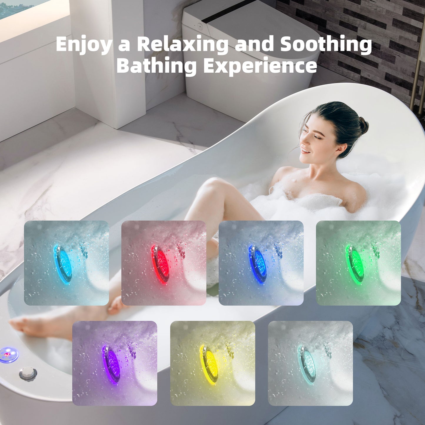 71" Multi-Speed Whirlpool Bathtub | Heated Combo & Air Blower