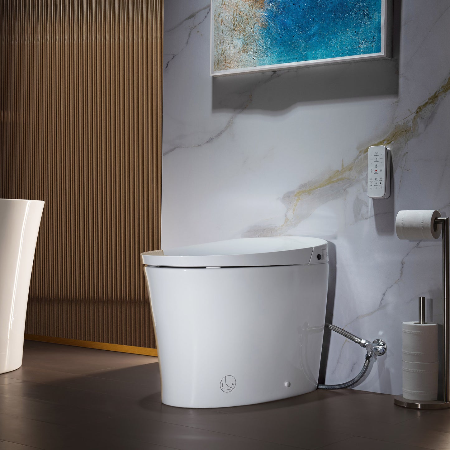 WOODBRIDGE EBT700 | 1.6 GPF Smart Bidet Toilet | Auto Open Lid | Heated Seat & Auto Flush | Warm Air Dryer | Deodorizing
