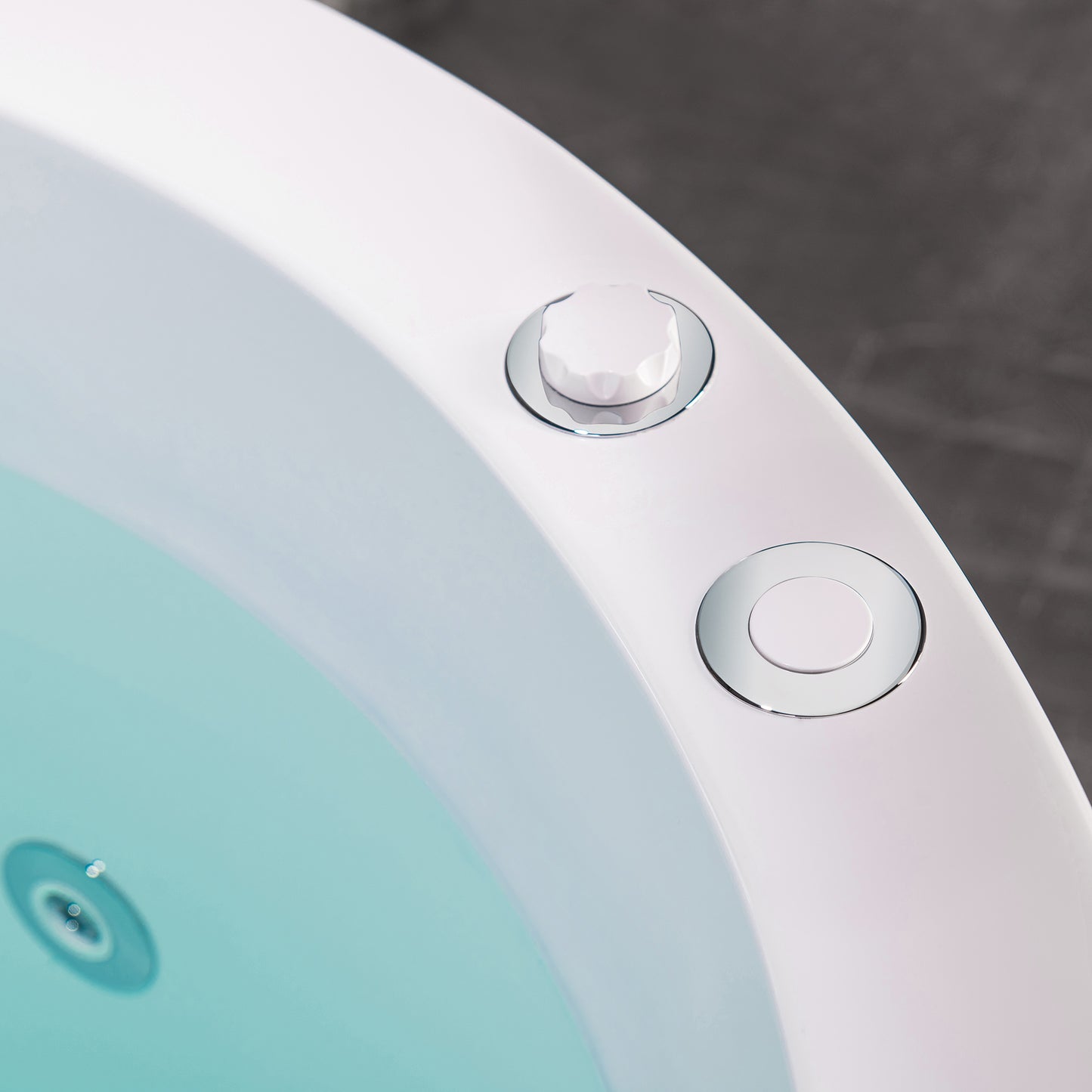 WOODBRIDGE BS0260 - 41" Japanese-Style Freestanding Circular Whirlpool Heated Jetted Tub with Integrated Seat