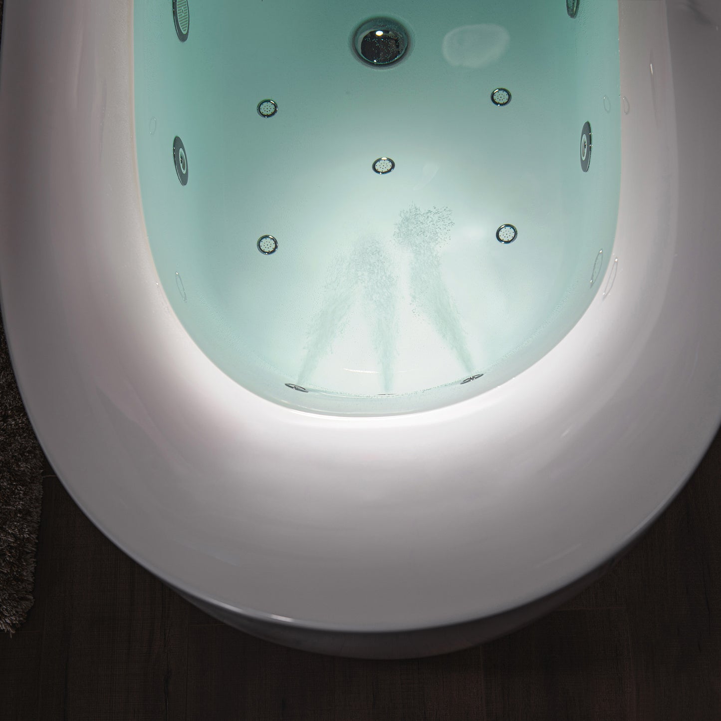 WOODBRIDGE BJ300 71" x 31-1/2" Whirlpool Jetted + Air Bubble Freestanding Heated Soaking Combination Bathtub