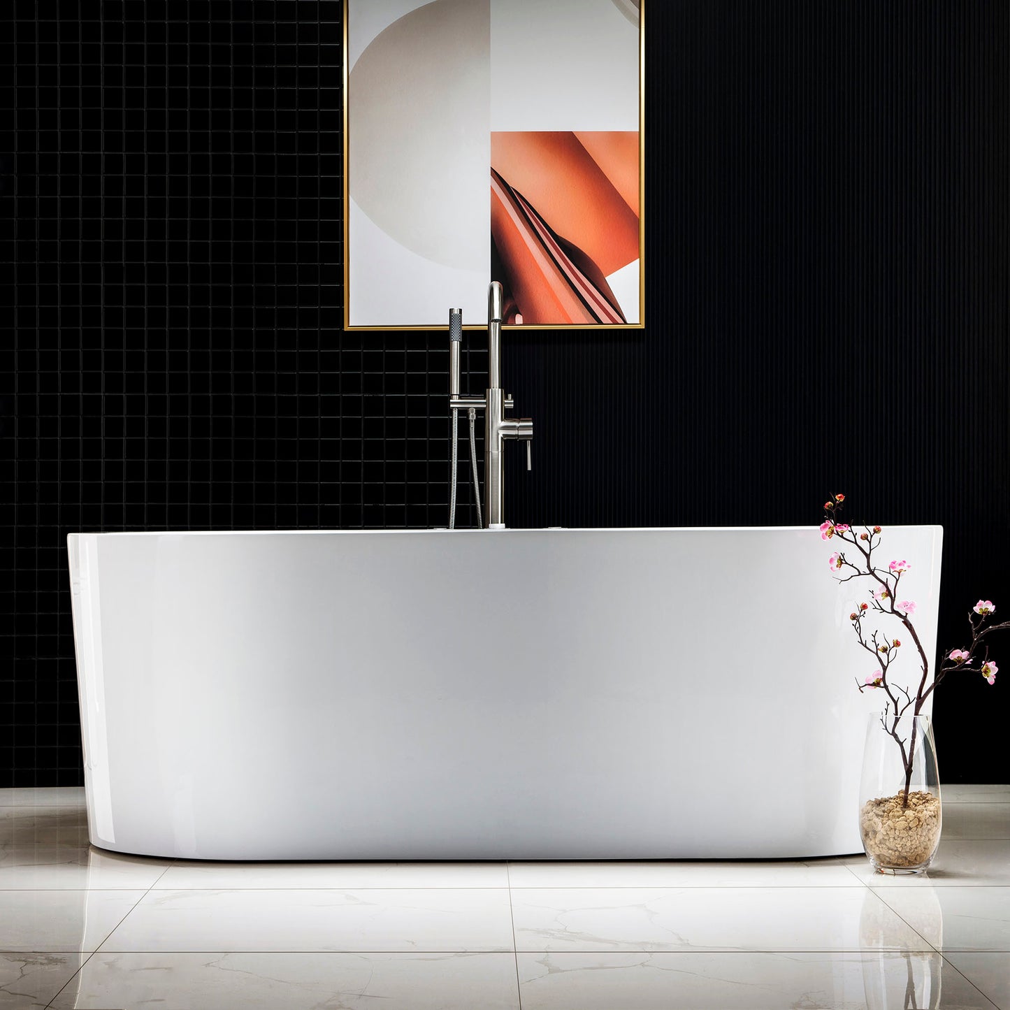 WOODBRIDGE B0030 67" x 32" Whirlpool Water Jetted + Air Bubble Freestanding Bathtub