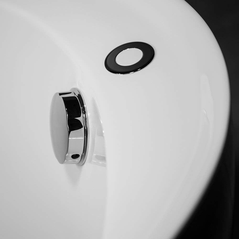 67" Black Air Bubble Bathtub With Dual-Tone Freestanding Slipper