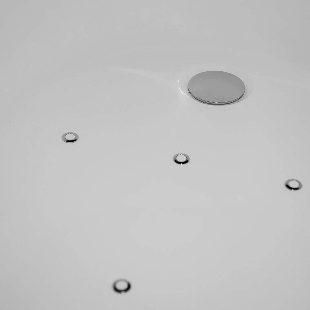 67" Black Air Bubble Bathtub With Dual-Tone Freestanding Slipper