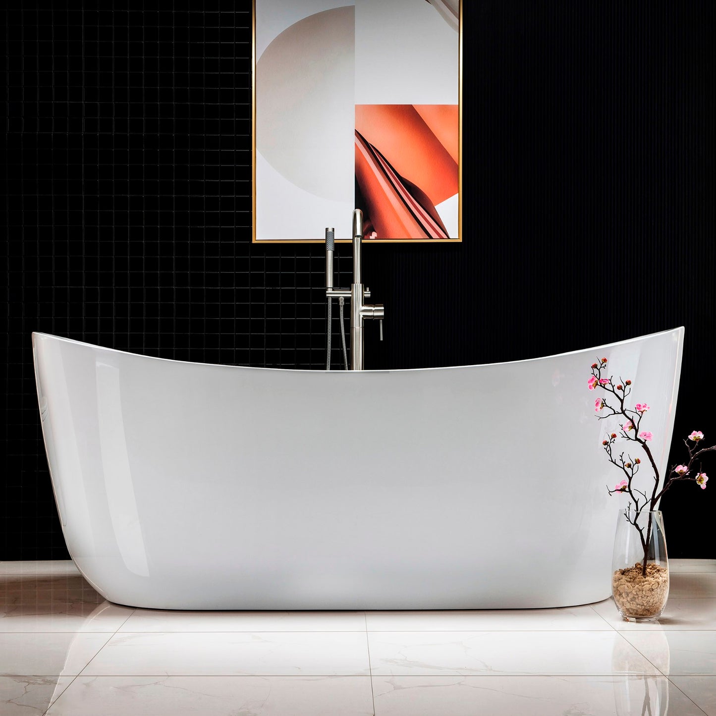 71" Combo Jet Freestanding Bathtub with Air Bubble & Whirlpool