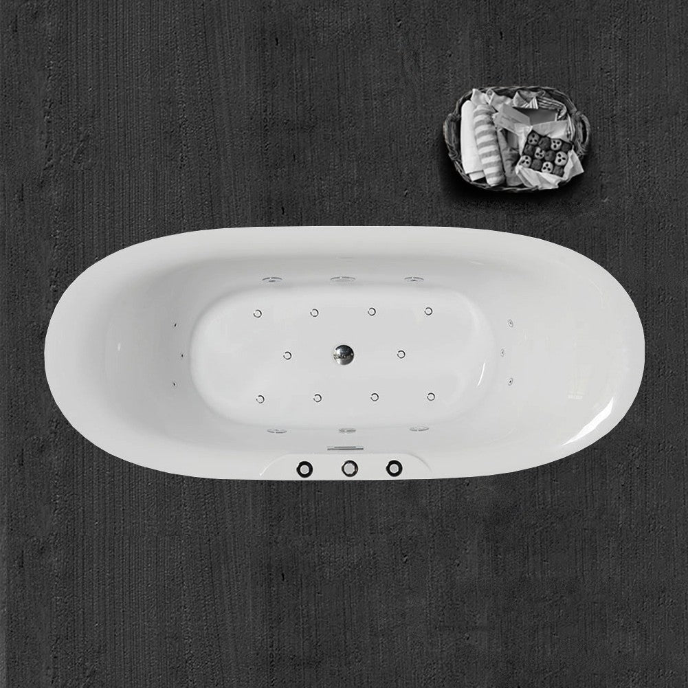 71" Combo Jet Freestanding Bathtub with Air Bubble & Whirlpool