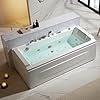 Empava EMPV-71JT351 Empava 71" Whirlpool Bathtub with Hydro Massage, Waterfall, Heater & LED Chromotherapy
