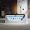 Empava EMPV-71JT408 71"L x 35"W x 25"H Whirlpool Bathtub 10 Jets with Inline Heater and Digital Control Panel