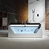 Empava EMPV-71JT408 71"L x 35"W x 25"H Whirlpool Bathtub 10 Jets with Inline Heater and Digital Control Panel
