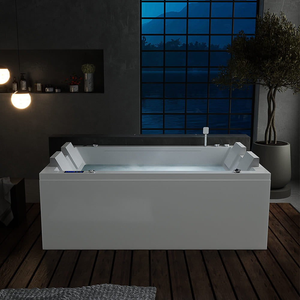 Empava EMPV-71JT801 71" Freestanding 2 Person Whirlpool Bathtub Air Bubble Combo