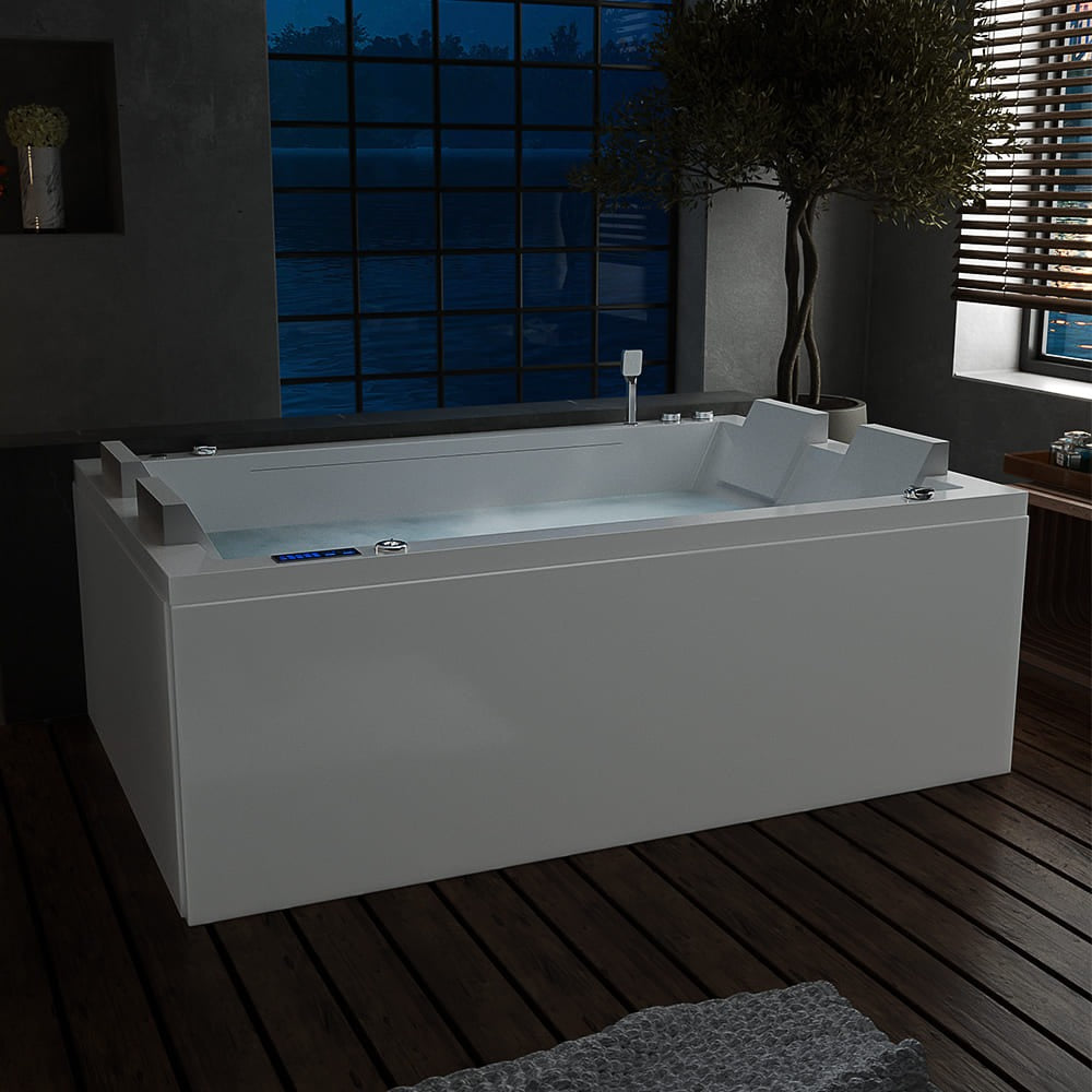 Empava EMPV-71JT801 71" Freestanding 2 Person Whirlpool Bathtub Air Bubble Combo