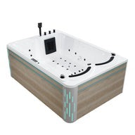 Empava EMPV-75JT901 75" L X 51" W X 29" H 2-Person Freestanding Soaking Tub – Extra-Large Acrylic Bathtub with Center Drain