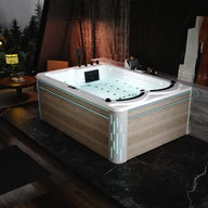 Empava EMPV-75JT901 75" L X 51" W X 29" H 2-Person Freestanding Soaking Tub – Extra-Large Acrylic Bathtub with Center Drain