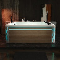 Empava EMPV-75JT901 75" L X 51" W X 29" H 2-Person Freestanding Soaking Tub – Extra-Large Acrylic Bathtub with Center Drain