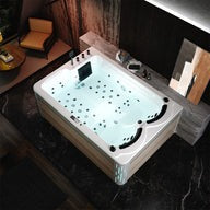 Empava EMPV-75JT901 75" L X 51" W X 29" H 2-Person Freestanding Soaking Tub – Extra-Large Acrylic Bathtub with Center Drain
