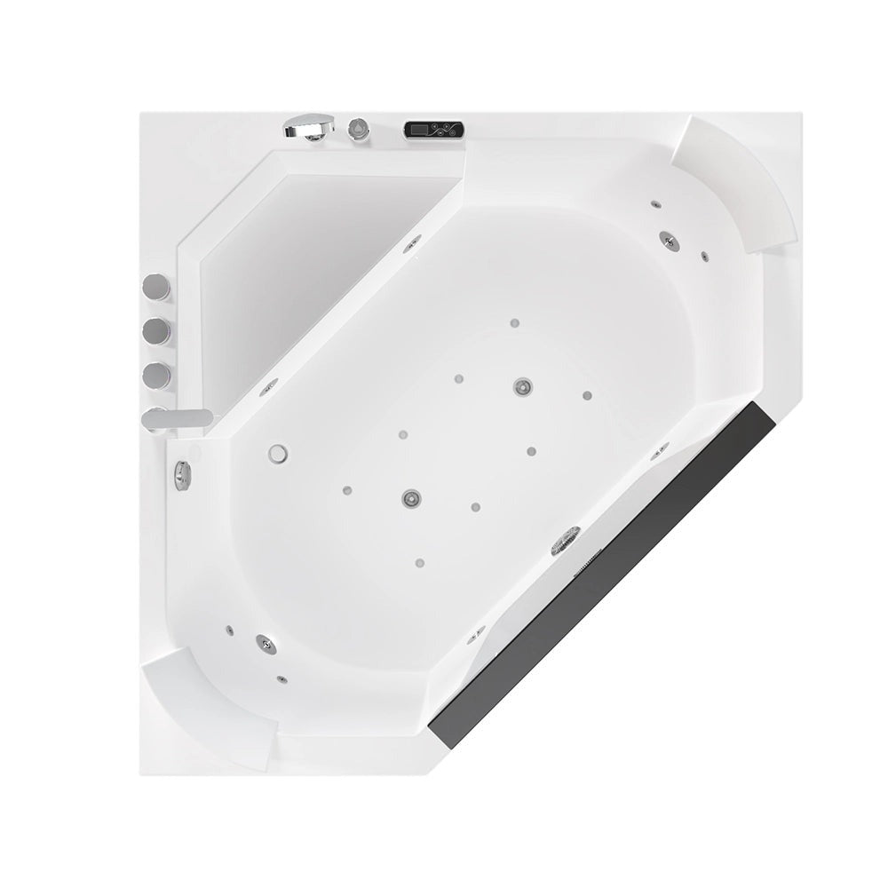 Empava 59″ Corner Whirlpool Tub with Air Jets & Heater | EMPV-59PRO03