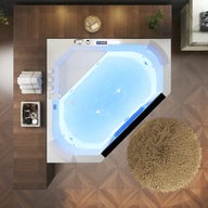 Empava EMPV-59PRO03 59"L X 59"W X 25"H Corner Whirlpool Bathtub with Air Jets & Heater