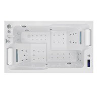 Empava EMPV-71JT802 71" L X 42" W X 25" H 2-Person Freestanding Whirlpool Bathtub Jetted Tub with LED Lights Inline Heater