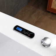 EMPV-71PRO01 71" L X 48" W X 24" H Freestanding Combo Massage Whirlpool Inline Heater 2-Person Bathtub with Dual Glass Design