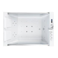EMPV-71PRO01 71" L X 48" W X 24" H Freestanding Combo Massage Whirlpool Inline Heater 2-Person Bathtub with Dual Glass Design