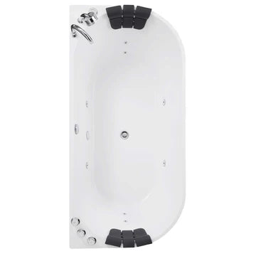 59" Compact Center Drain Tub | Whirlpool Jets & Dual Headrest