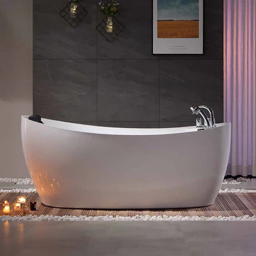 67" Ergonomic Freestanding Tub | Whirlpool Jets & Ultimate Comfort