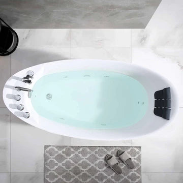 67" Ergonomic Freestanding Tub | Whirlpool Jets & Ultimate Comfort