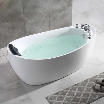 67" Ergonomic Freestanding Tub | Whirlpool Jets & Ultimate Comfort