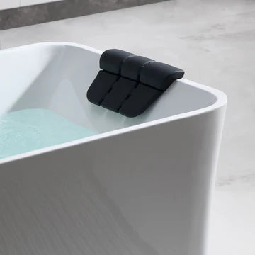 67" Rectangular Whirlpool Bathtub With Center Drain & Dual Headrest | EMPV-67AIS16