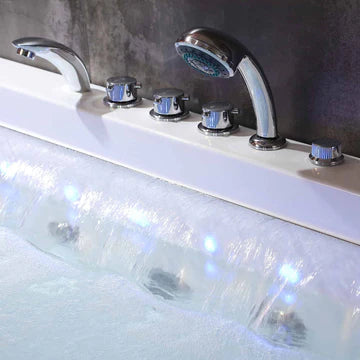 67" Alcove Whirlpool Tub | Massage Jets, LED Lights & Left Drain
