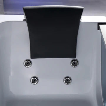 67" Alcove Whirlpool LED Tub | Window Panel & Center Drain