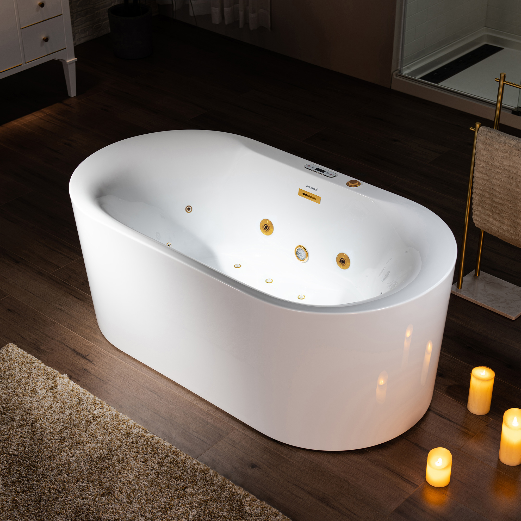 WOODBRIDGE BG100 | 59" x 31-1/2" Whirlpool Jet and Air Bath Heated Soa