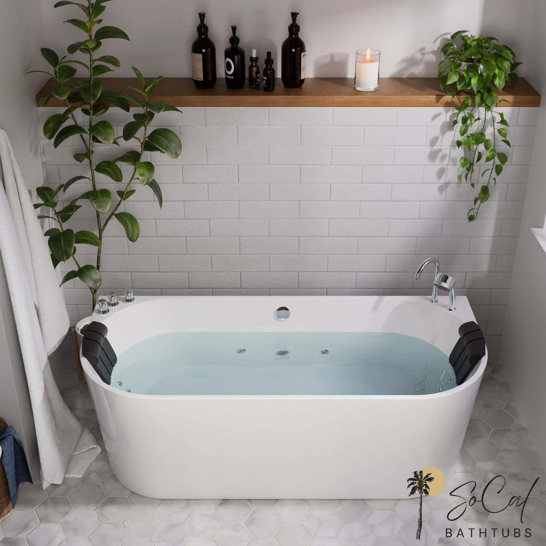 Compact Whirlpool Tub Review: Empava 59" Freestanding Jetted Bathtub with Faucet | Model EMPV-59AIS06