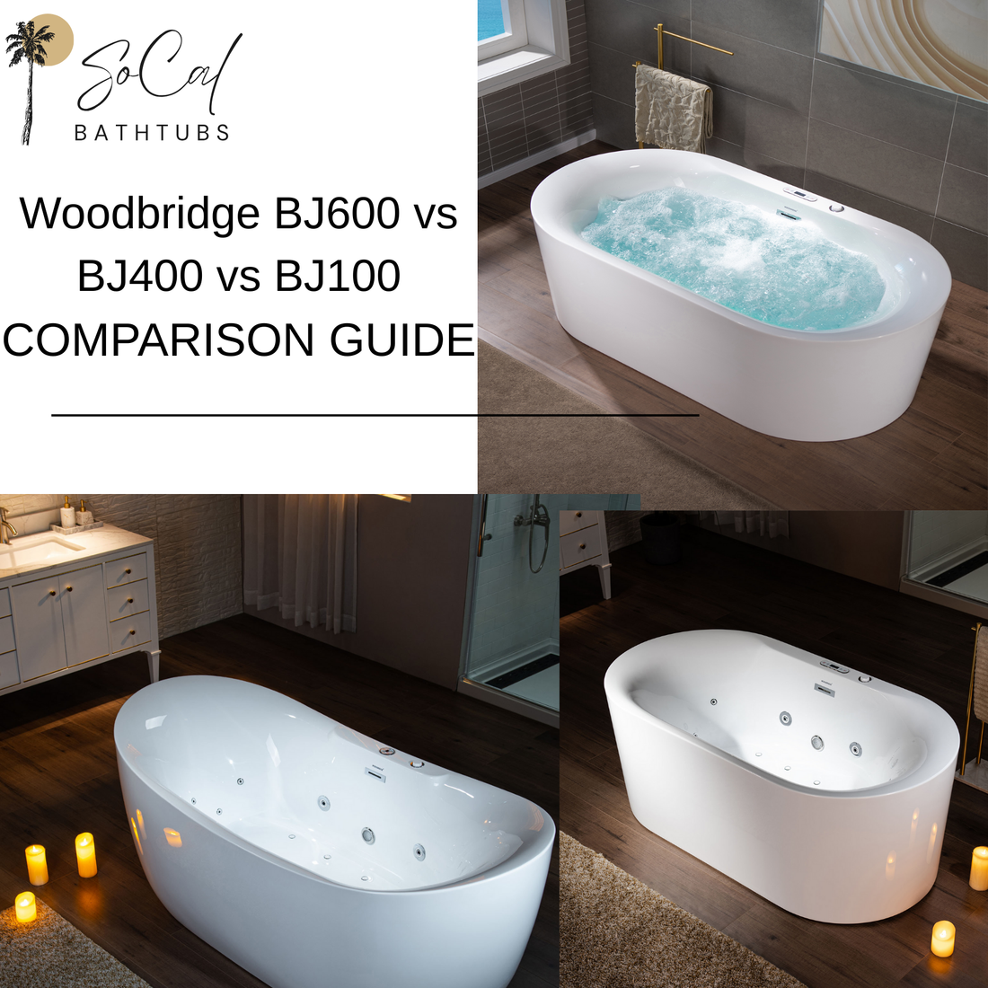 Woodbridge BJ600 vs. BJ400 vs. BJ100: Which Whirlpool Tub is Right for You?