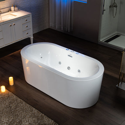 Exterior view of Woodbridge BJ200 freestanding bathtub in a bathroom.jpg