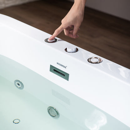 Woodbridge 66" Heated Combo Freestanding Bathtub | Whirlpool & Air Massage | BJ200