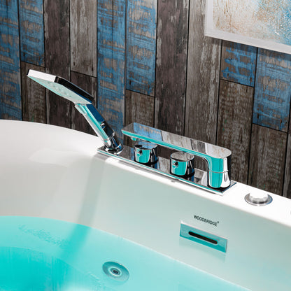 Woodbridge BJ100+F0041CH | 59" Heated Combo Tub with Integrated Chrome Faucet | Dual Massage Water Jet & Air System