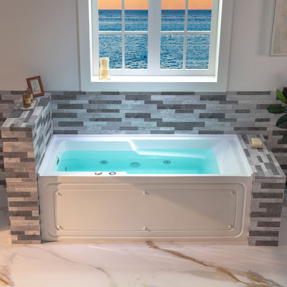 Woodbridge 60" Alcove Whirlpool Tub | Inline Heater & 9 Jets | BS6030L