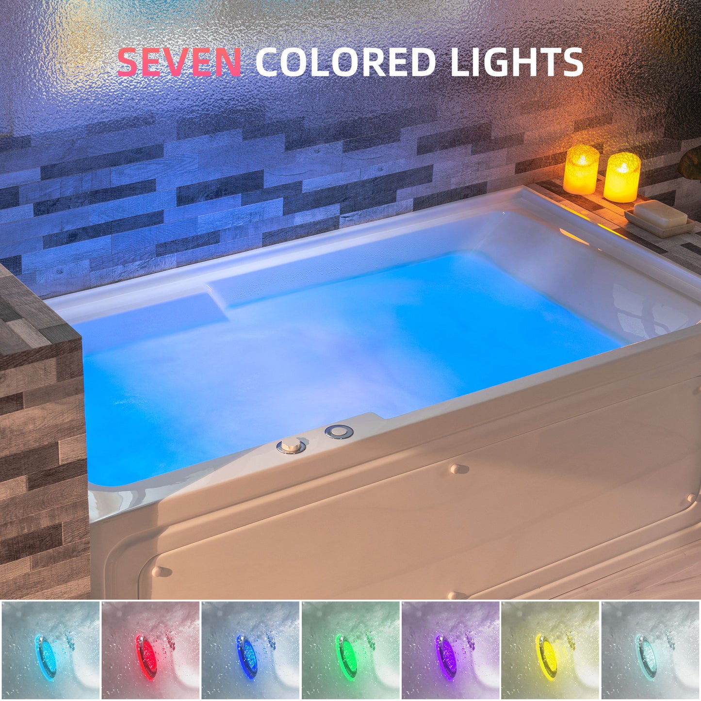 WOODBRIDGE BS6030L - 60" Alcove Rectangular Whirlpool Tub with Left Drain, Inline Heater, and Chrome Pop-up Drain