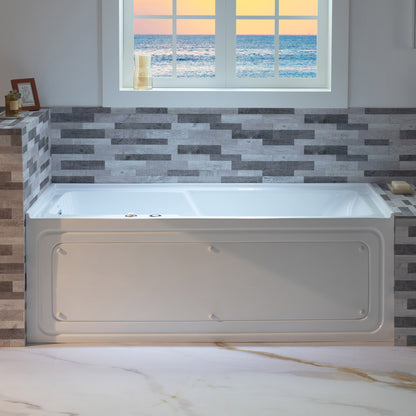 Woodbridge 60" Alcove Whirlpool Tub | Inline Heater & 9 Jets | BS6030L