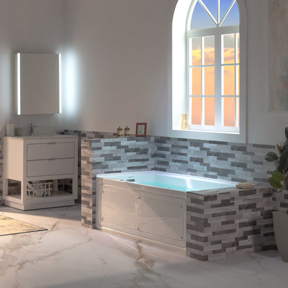 Woodbridge 60" Alcove Whirlpool Tub | Inline Heater & 9 Jets | BS6030L