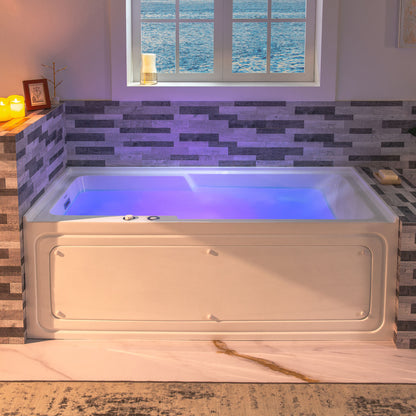 Woodbridge 60" Alcove Whirlpool Tub | Inline Heater & 9 Jets | BS6030L