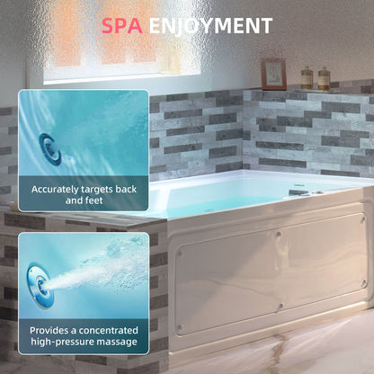 WOODBRIDGE BS6030R - 60"x 30"x 21-5/8" Alcove Rectangular Whirlpool Tub with Right Drain, CHROME Pop-Up Drain AND Inline Heater Included