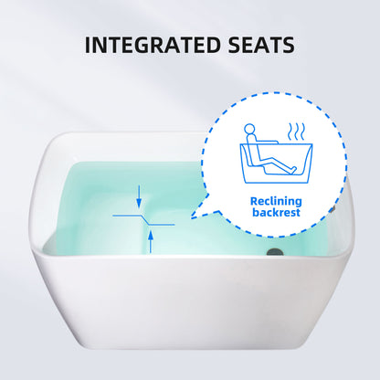 Woodbridge B0170-C | 48" Compact Air Massage Tub | Integrated Seat